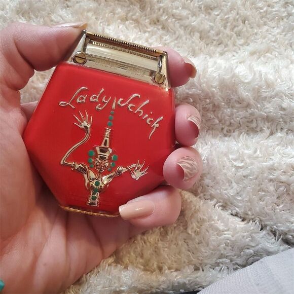 Vintage Lady Schick Electric Razor‎ Genie Design Red with Original Case - Picture 8 of 14